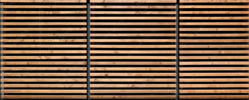 Fragment of a protective panel made of square wooden planks Fragment of a protective panel made of square wooden planks