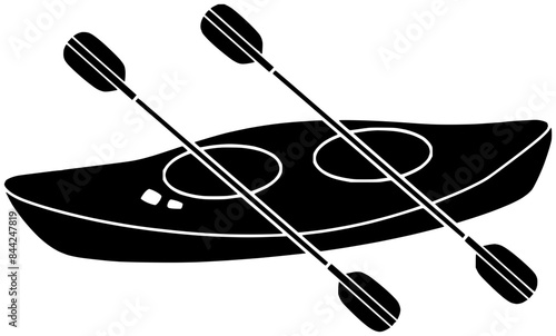 paddle illustration canoe silhouette kayak logo boat icon sport outline canoeing nature adventure vacation water active river kayaking summer shape outdoor rowing sea for vector graphic background