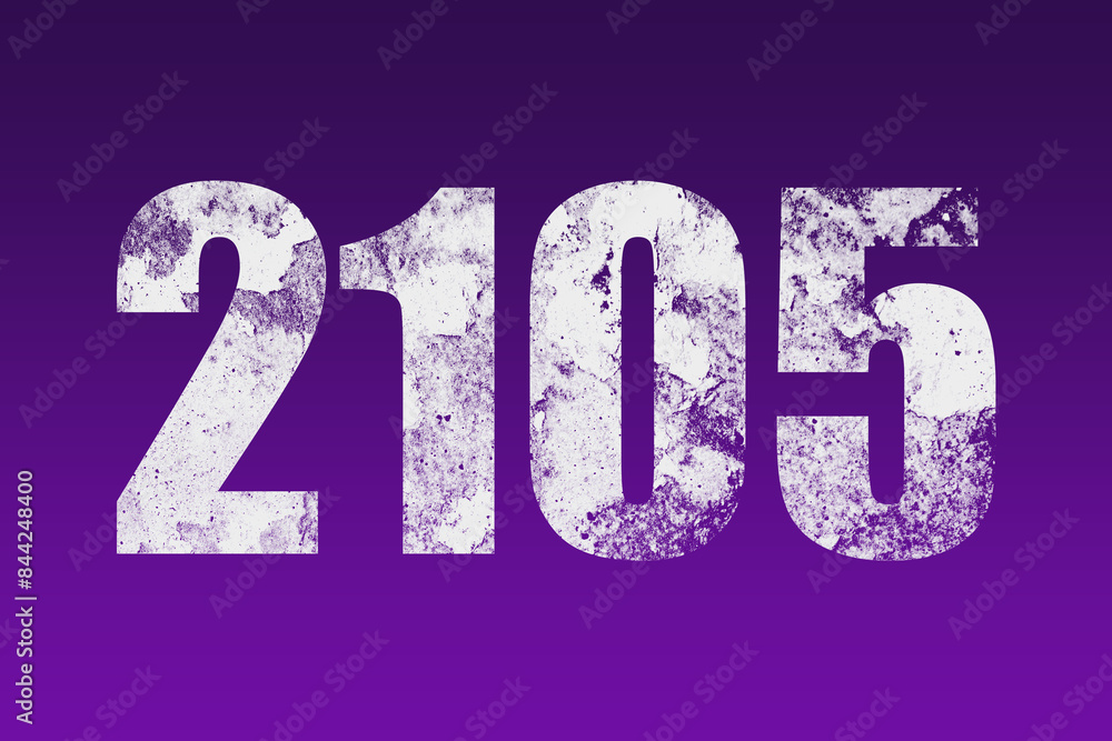 flat white grunge number of 2105 on purple background. flat white grunge number of 2105 on purple background.