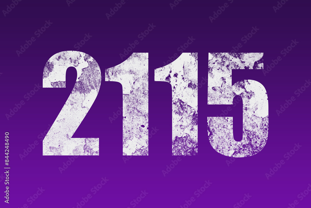 flat white grunge number of 2115 on purple background. flat white grunge number of 2115 on purple background.