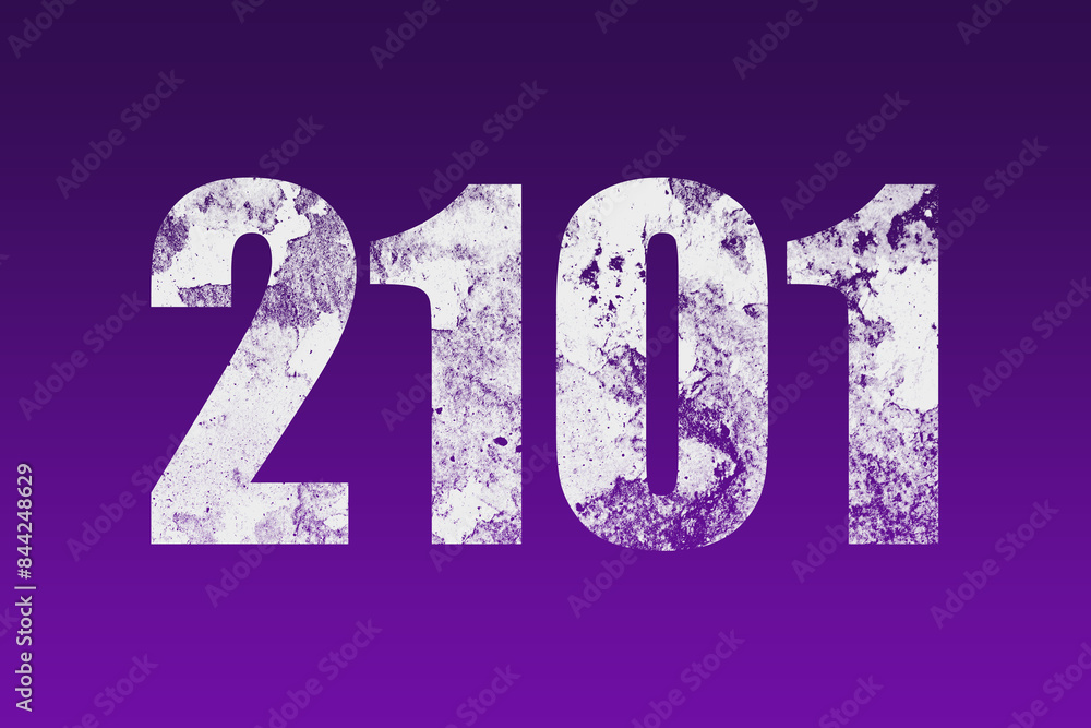 flat white grunge number of 2101 on purple background. flat white grunge number of 2101 on purple background.