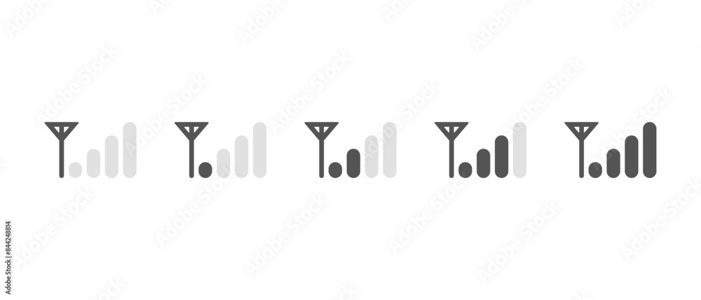 Mobile phone signal level icon. Gsm network concept Mobile phone signal level icon. Gsm network concept