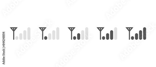 Mobile phone signal level icon. Gsm network concept