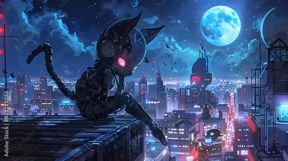 A mysterious encounter in the dark night: spaceships dance with an unidentified flying object under the moon's light A mysterious encounter in the dark night: spaceships dance with an unidentified flying object under the moon's light