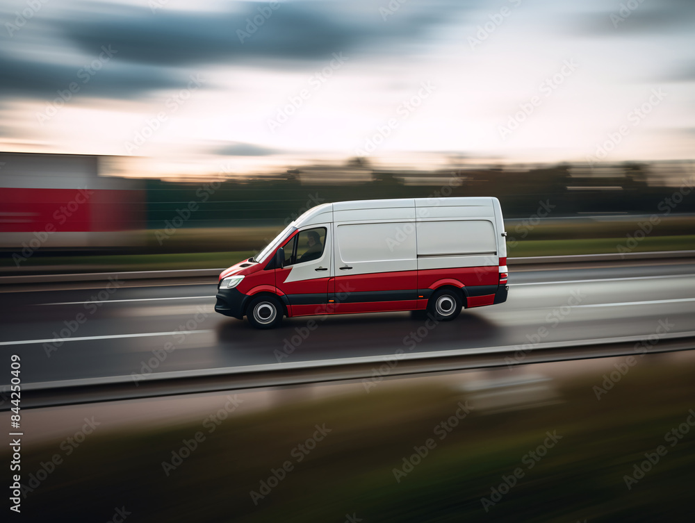 A white delivery van parked in a dimly lit room. A white delivery van parked in a dimly lit room.