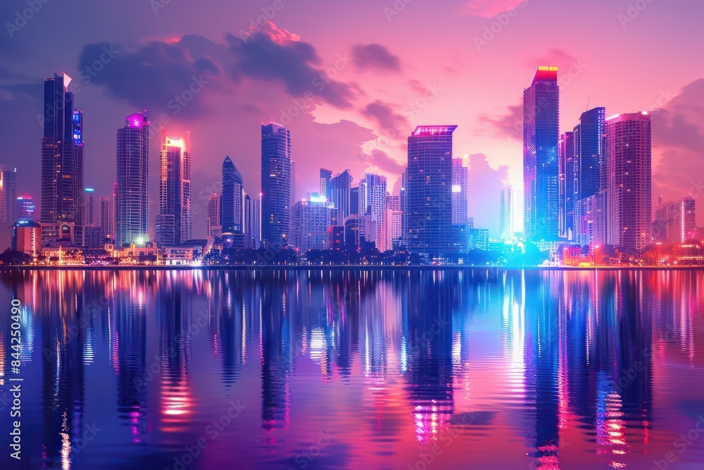 Fototapeta premium country skyline at night