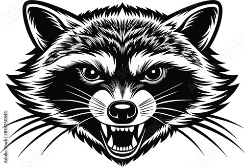 raccoon angry face vector illustration eps 10