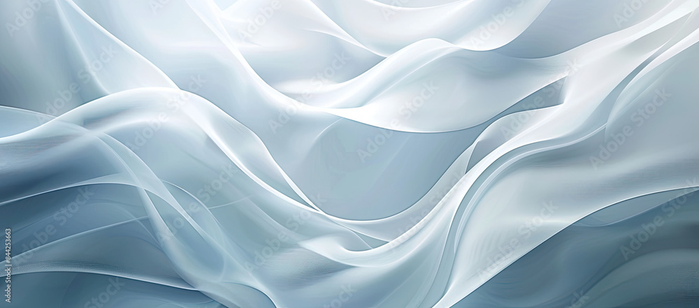 Obraz premium Abstract Light Blue Fluid Silk Waves