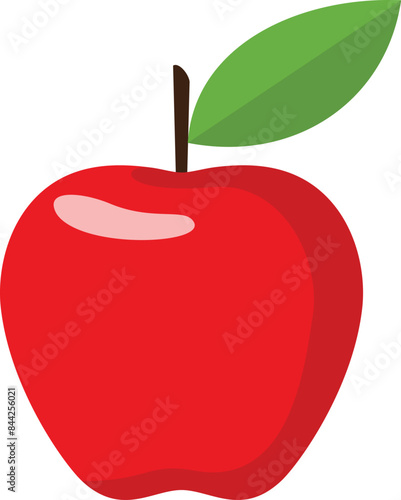 red apple with leaf photo