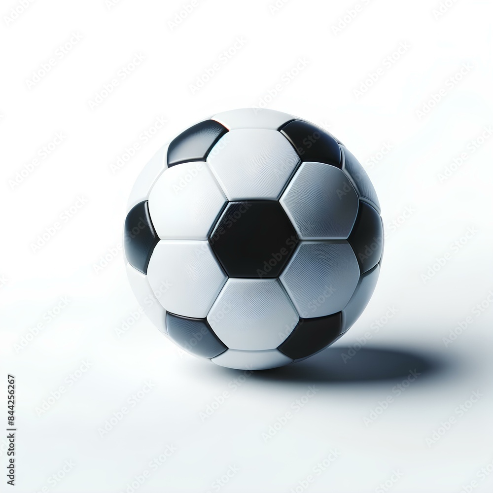Fototapeta premium Classic football placed on a white background.
