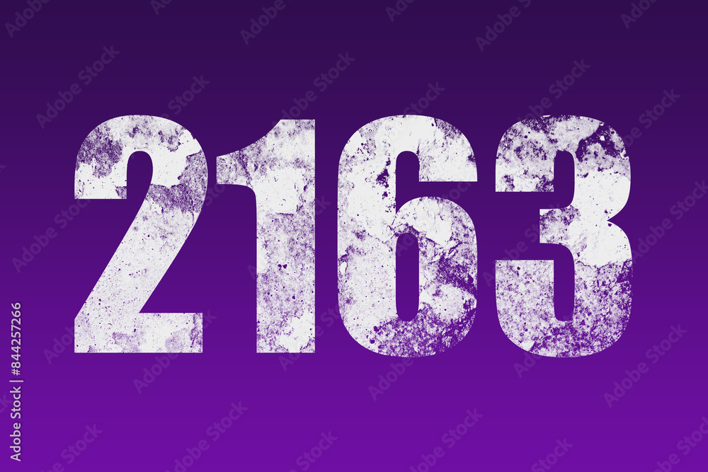 flat white grunge number of 2163 on purple background. flat white grunge number of 2163 on purple background.