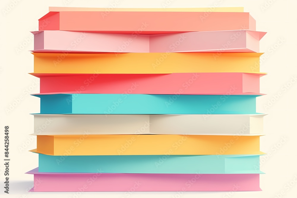 Colourful books stacked on top of each other isolated on white background. Ai generated. Colourful books stacked on top of each other isolated on white background. Ai generated.