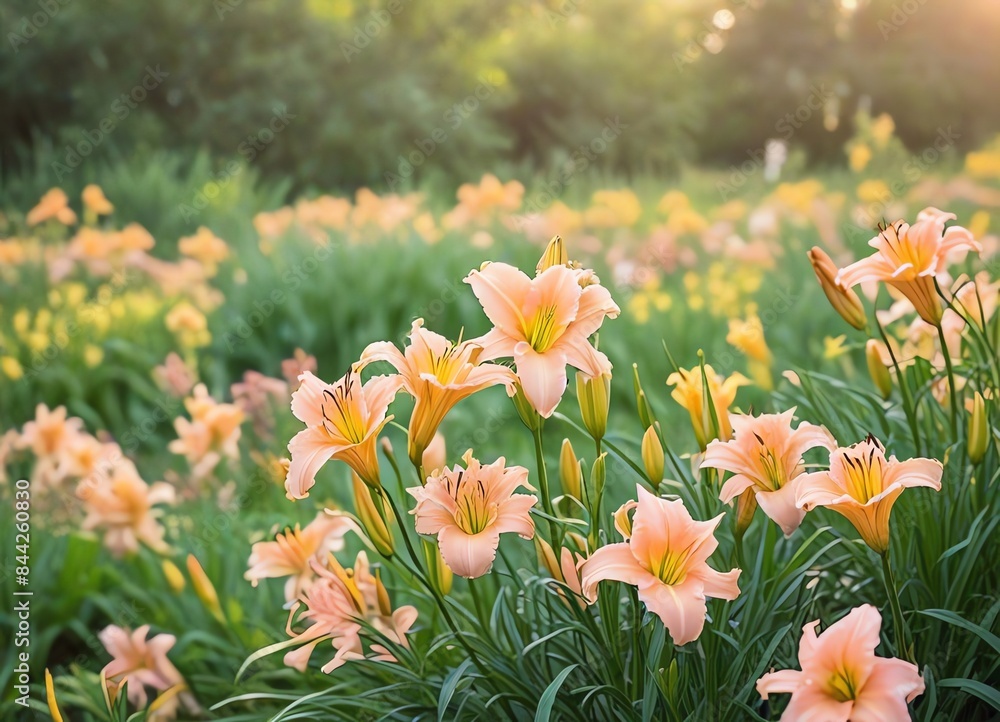 Fototapeta premium An image of a Daylilies flowers field
