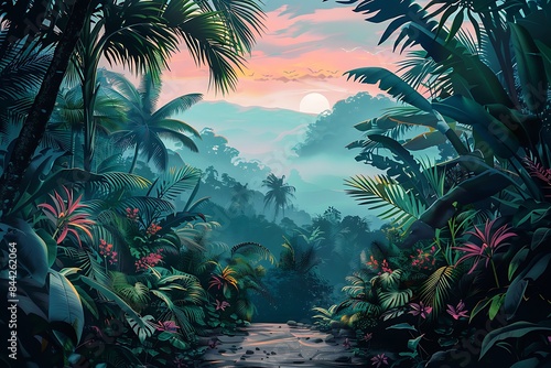 Jungle Tropical Landscape Background © Hamza
