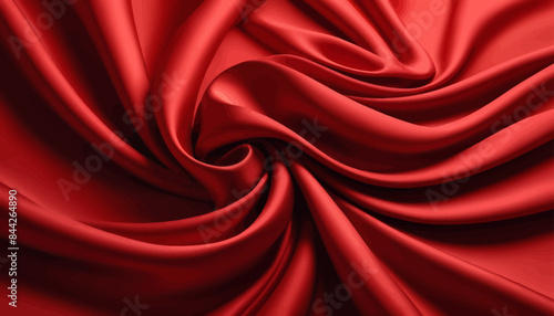 a close up of a red satin fabric