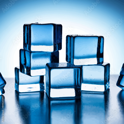 a group of ice cubes sitting on top of a table