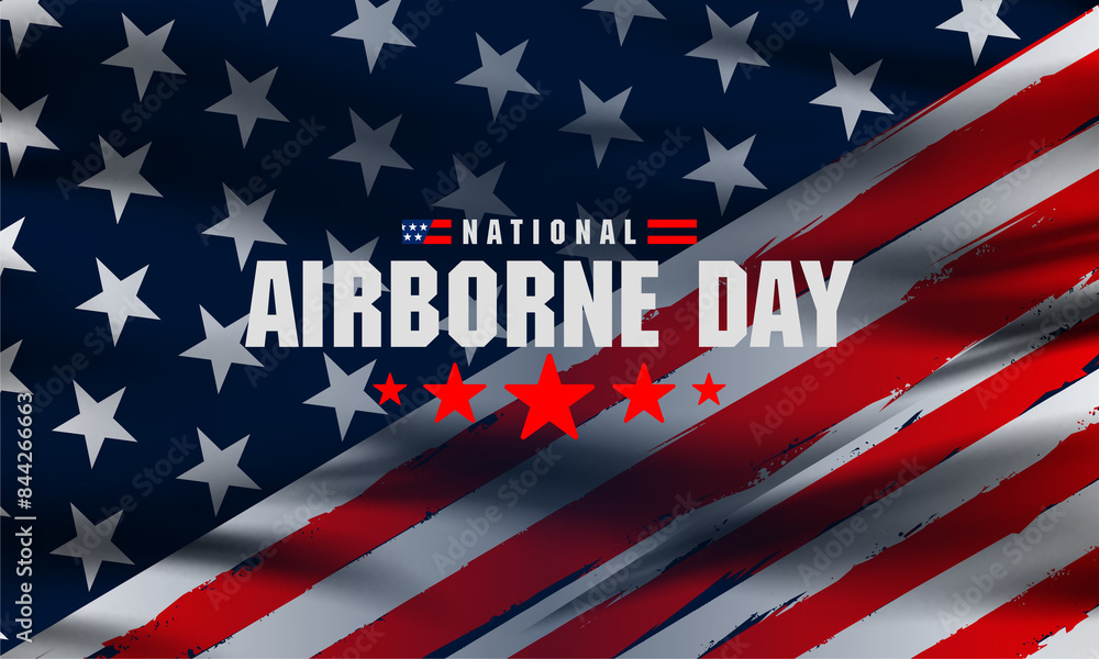 National Airborne Day. August 16. Template for background, banner, card, poster with text inscription. Vector illustration National Airborne Day. August 16. Template for background, banner, card, poster with text inscription. Vector illustration