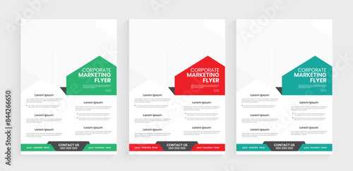New style a4 flier design with editable EPS-10 source file. Print marketing materials handouts, leaflets, or 
handout design.