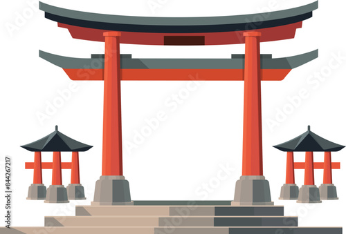Japan Gate Torii gate, Traditional Japanese Gate, Japan historical landmark