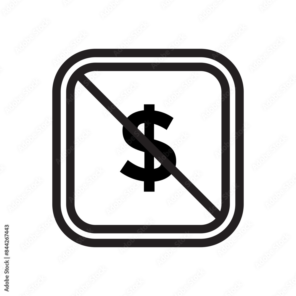 No Dollar Accepted Sign for Financial Policy Compliance and Digital Payments No Dollar Accepted Sign for Financial Policy Compliance and Digital Payments