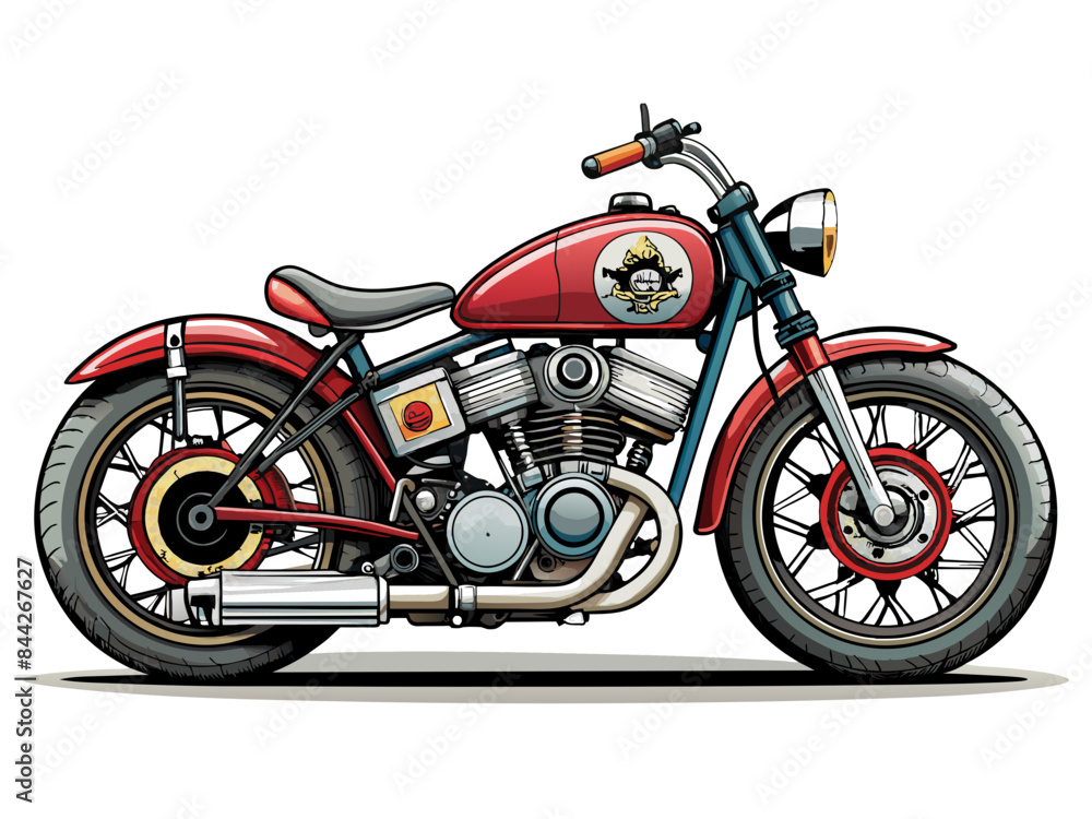 Classic bobber motorcycle vector illustration 