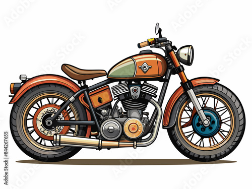 Classic bobber motorcycle vector illustration  © Sumondesigner_42