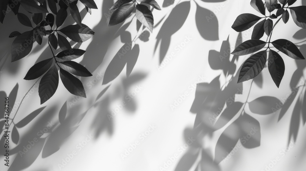 Abstract background with shadows of leaves on a white wall Abstract background with shadows of leaves on a white wall