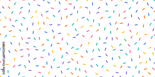 Colorful sprinkles banner background, colorful falling decorative sprinkles background