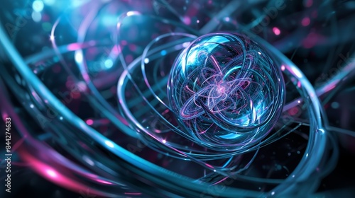 Stunning Abstract Sphere: High-Tech Energy Core in Motion