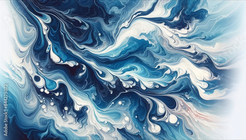 青色のマーブル模様のテクスチャー素材