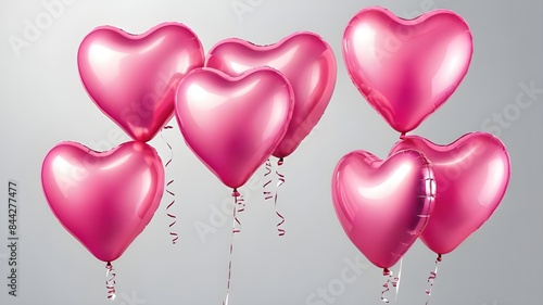 Wallpaper Mural Pink heart shape balloons isolated on transparent background Torontodigital.ca