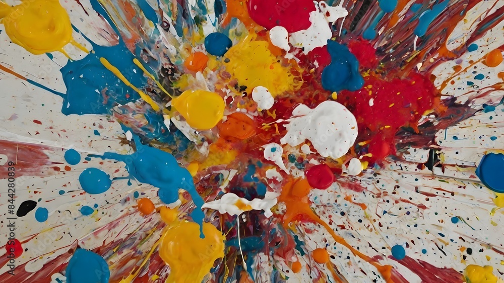 Fototapeta premium Vibrant paint splashes in abstract style