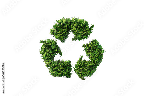 Green Recycle Symbol Made of Leaves