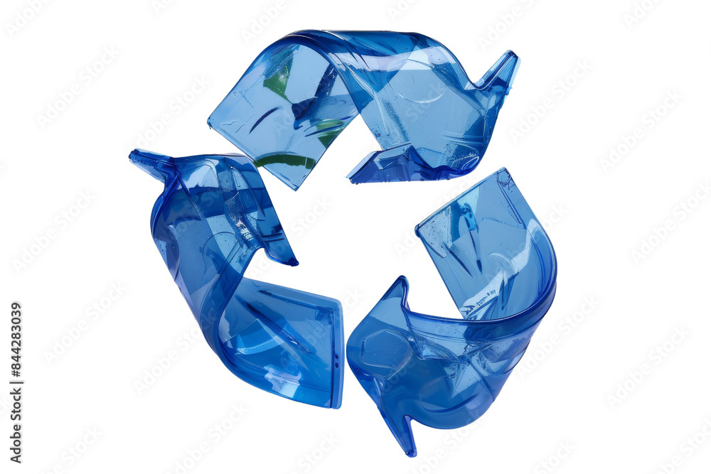 Blue Recycle Symbol Made of Glass Blue Recycle Symbol Made of Glass