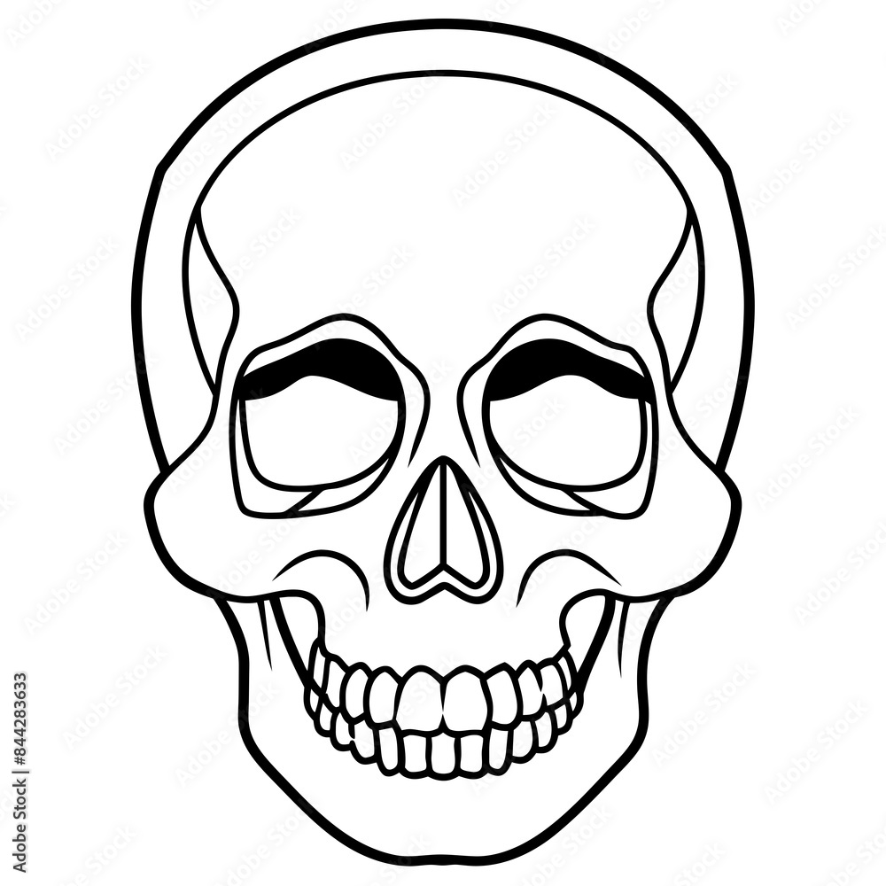 Skull black outline vector illustration Skull black outline vector illustration
