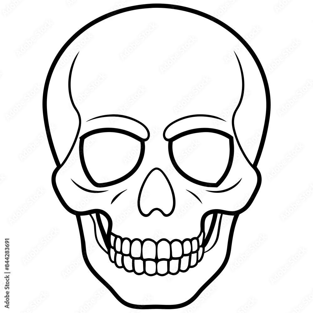 Skull black outline vector illustration Skull black outline vector illustration