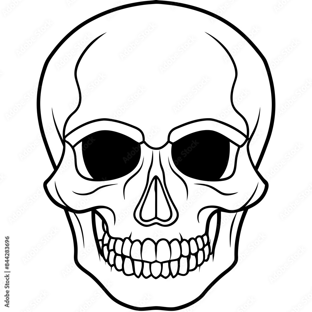 Skull black outline vector illustration Skull black outline vector illustration
