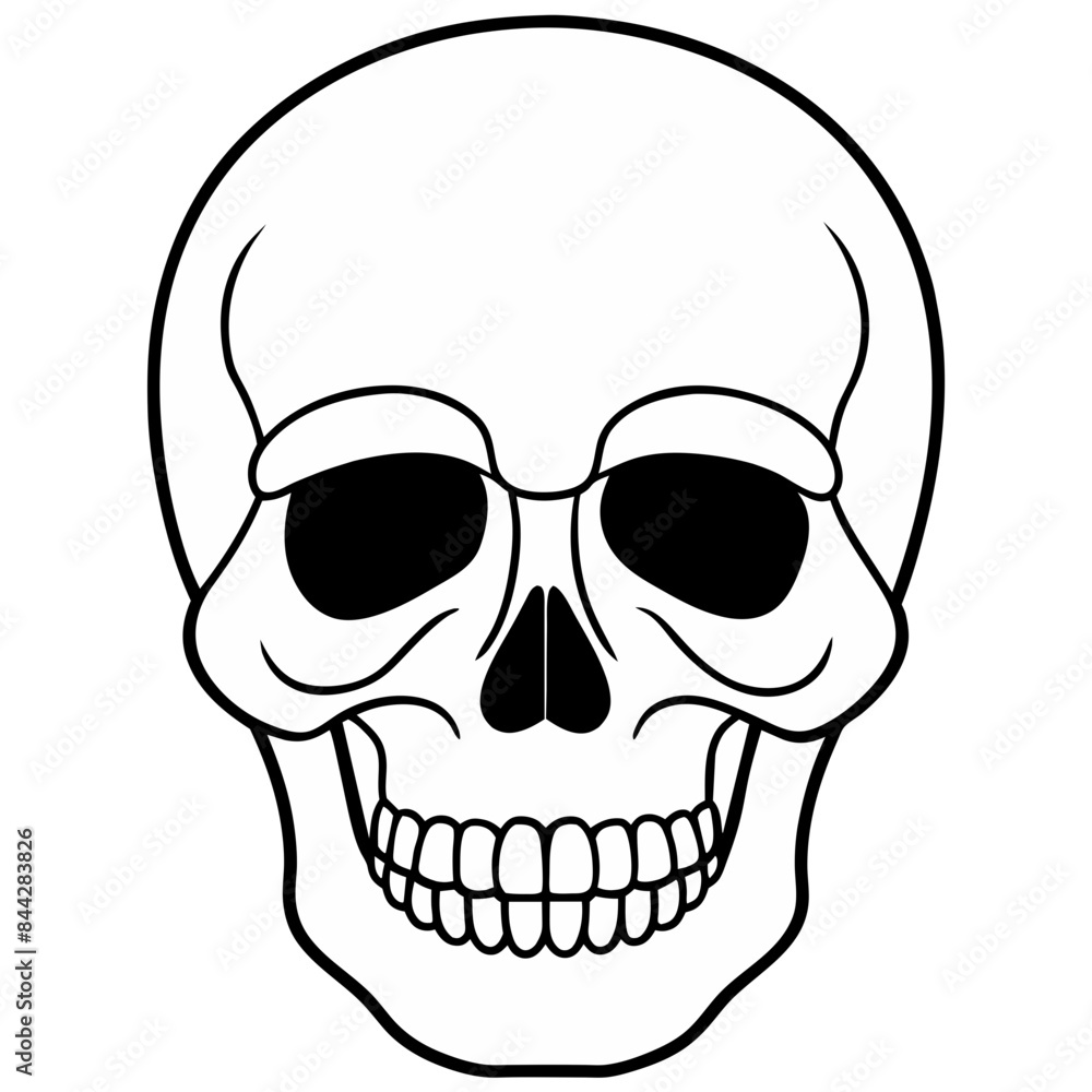 Skull black outline vector illustration Skull black outline vector illustration