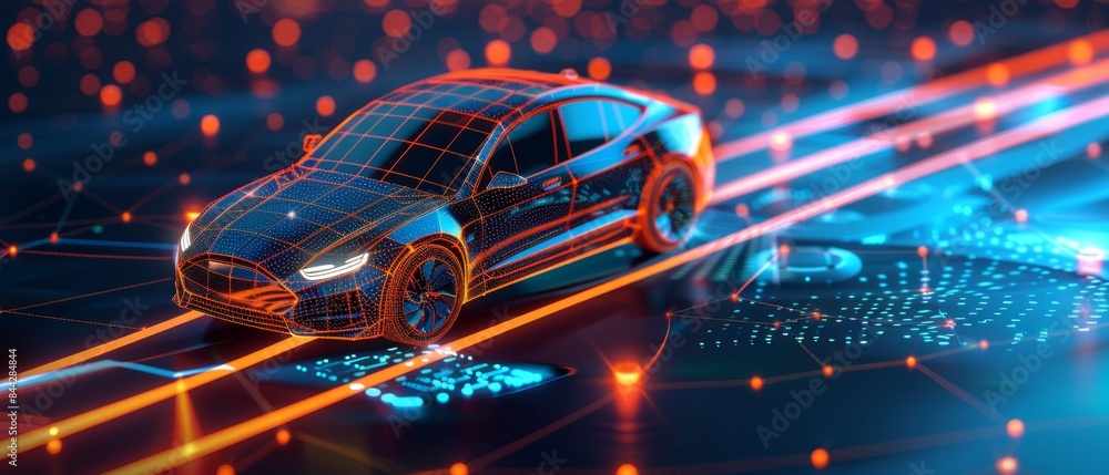 Futuristic Automotive Cybersecurity Secure Network Connections in Cars with Bright Interface for Text Overlays Futuristic Automotive Cybersecurity Secure Network Connections in Cars with Bright Interface for Text Overlays