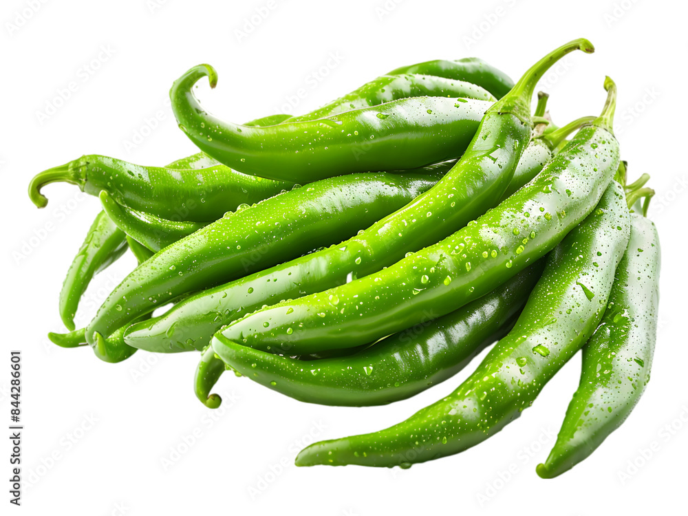Ripe green chili on transparent background Ripe green chili on transparent background