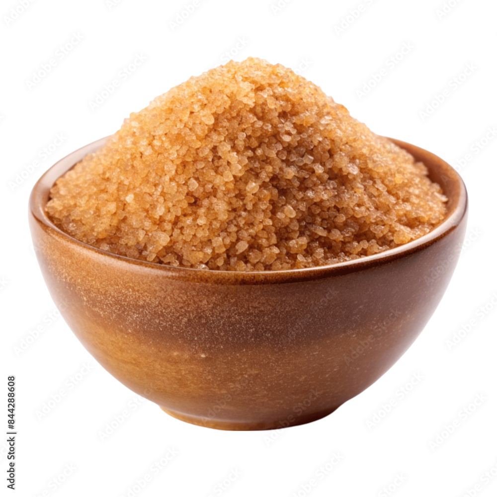 Brown sugar on bowl isolated on Transparent background. Brown sugar on bowl isolated on Transparent background.
