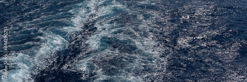 Wallpaper Mural Panorama of waves and turbulence from the wake of a boat in the sea as a background texture Torontodigital.ca