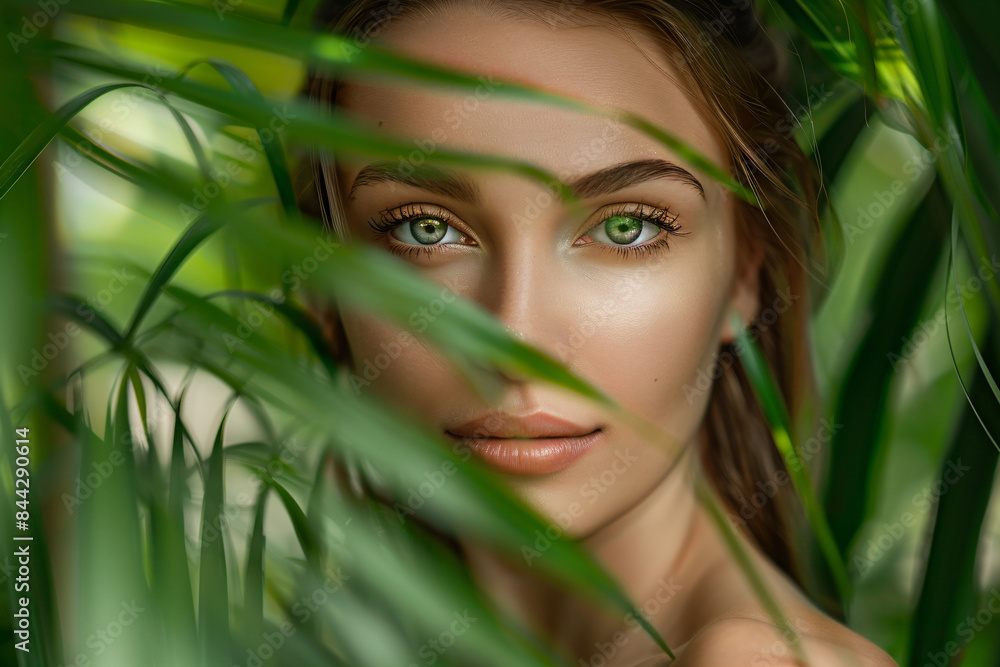 a woman with green eyes is looking at the camera a woman with green eyes is looking at the camera