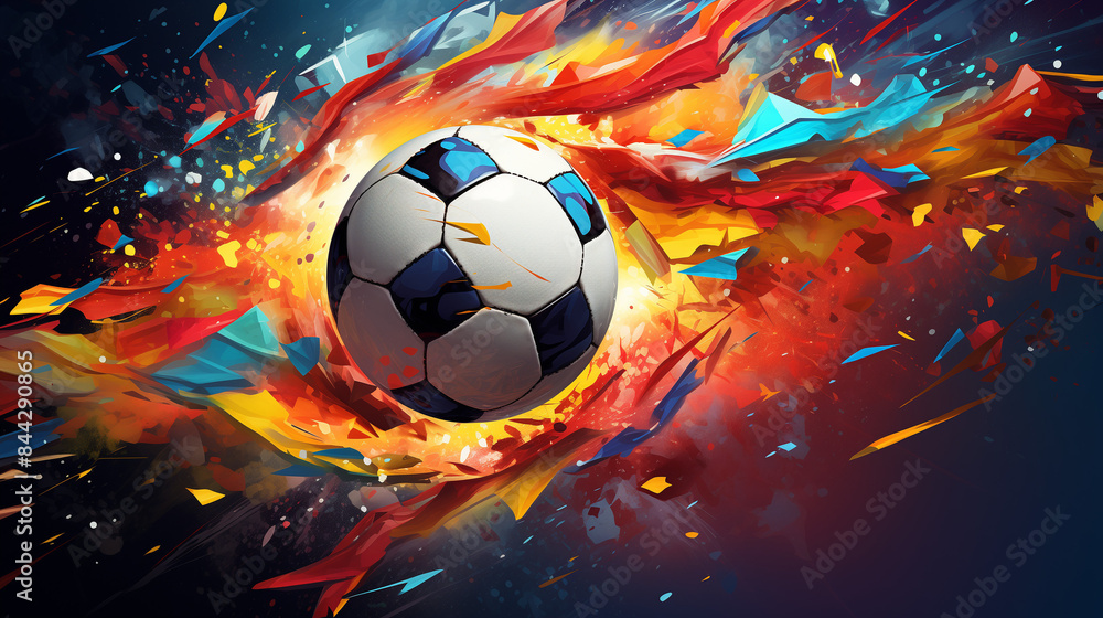 Fototapeta premium soccer ball on abstract background