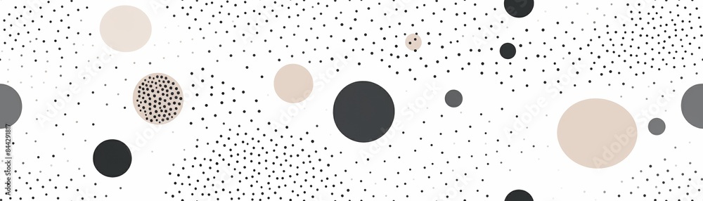 Abstract dotted pattern with irregular circles in black, white, and neutral tones, creating a modern and elegant design. Abstract dotted pattern with irregular circles in black, white, and neutral tones, creating a modern and elegant design.