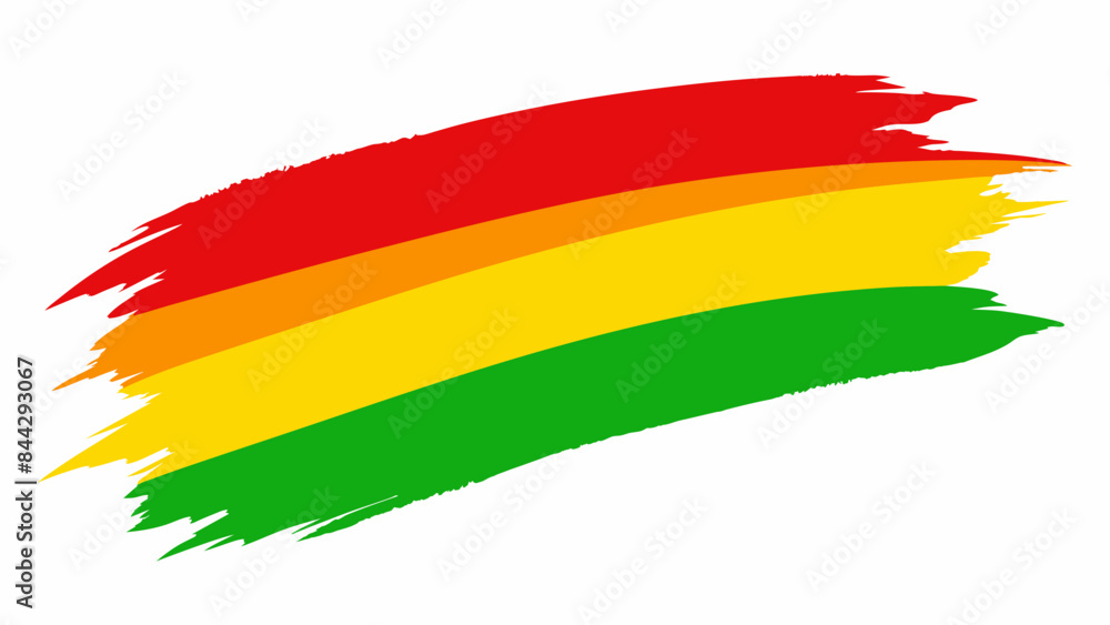 Obraz premium Juneteenth Brushstroke Vector Illustration with Red, Yellow, and Green Colors