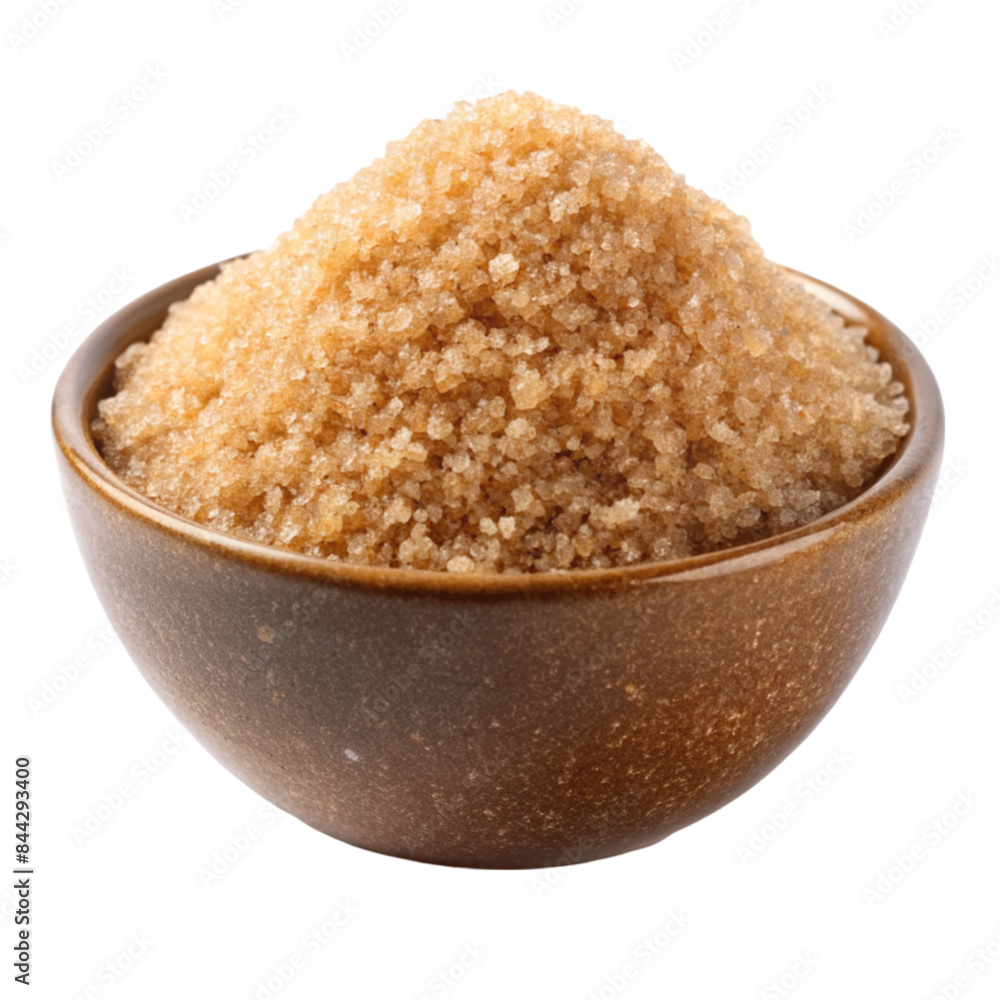 Brown sugar on bowl isolated on Transparent background. Brown sugar on bowl isolated on Transparent background.