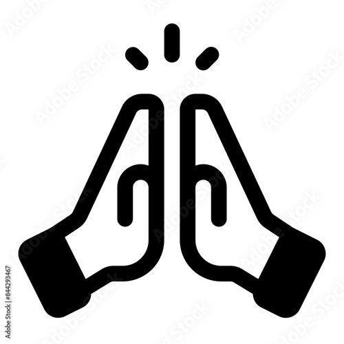 High Five Glyph Icon