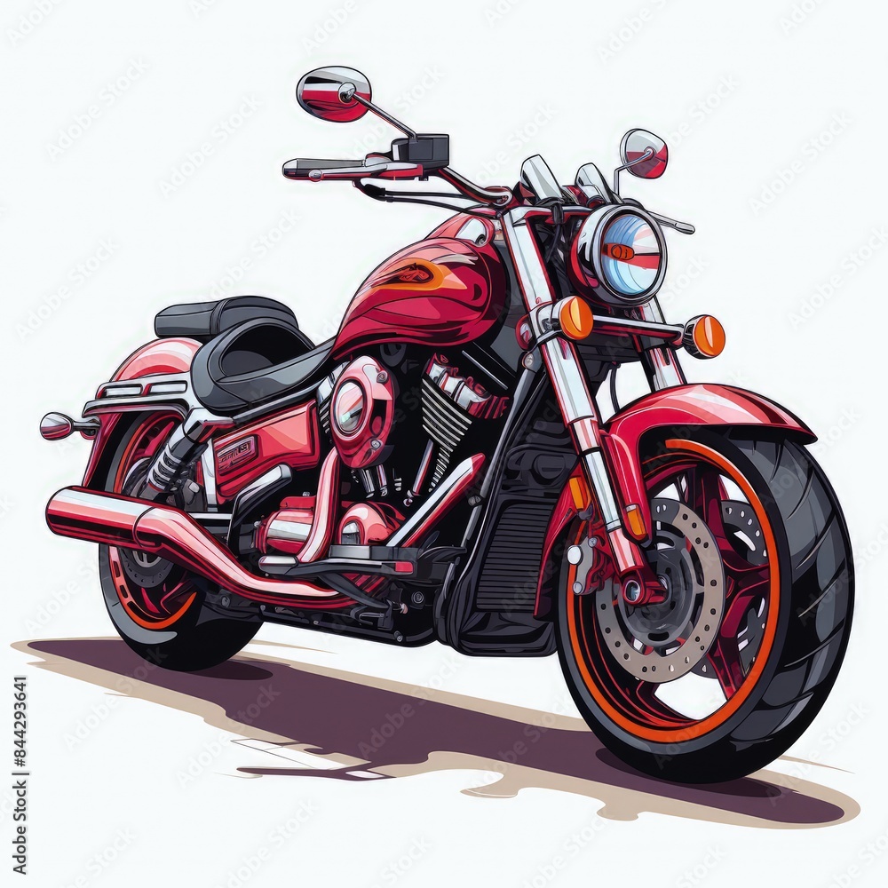 Motorcycle flat illustration Memphis style vector isolated on white background 2d flat Motorcycle flat illustration Memphis style vector isolated on white background 2d flat
