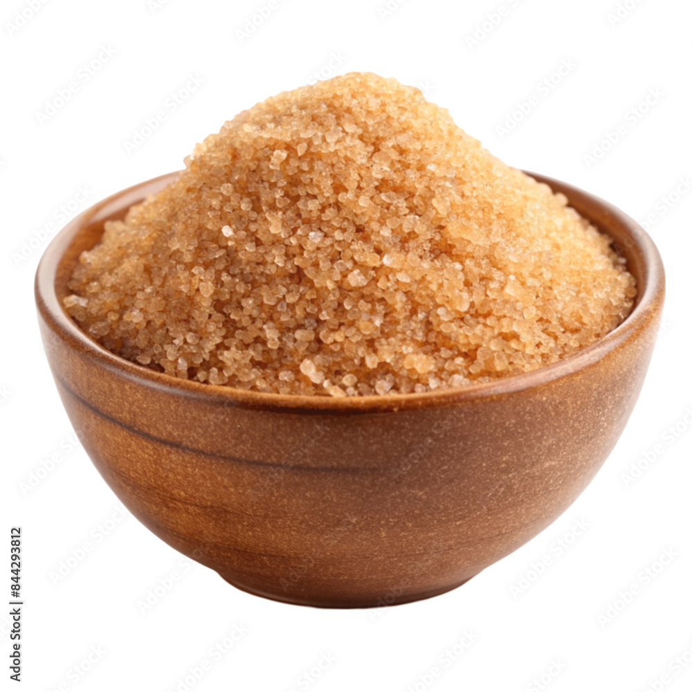 Brown sugar on bowl isolated on Transparent background. Brown sugar on bowl isolated on Transparent background.